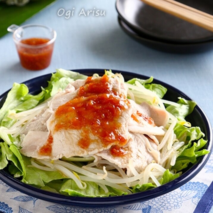 【しっとりやわらか！】豚肉の冷しゃぶ　梅肉ソース